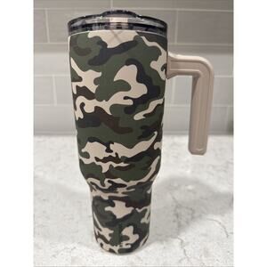 Hydrapeak Soft Touch Camo Print 40-oz Tumbler W/ Handle Lid Steel Travel Mug NEW